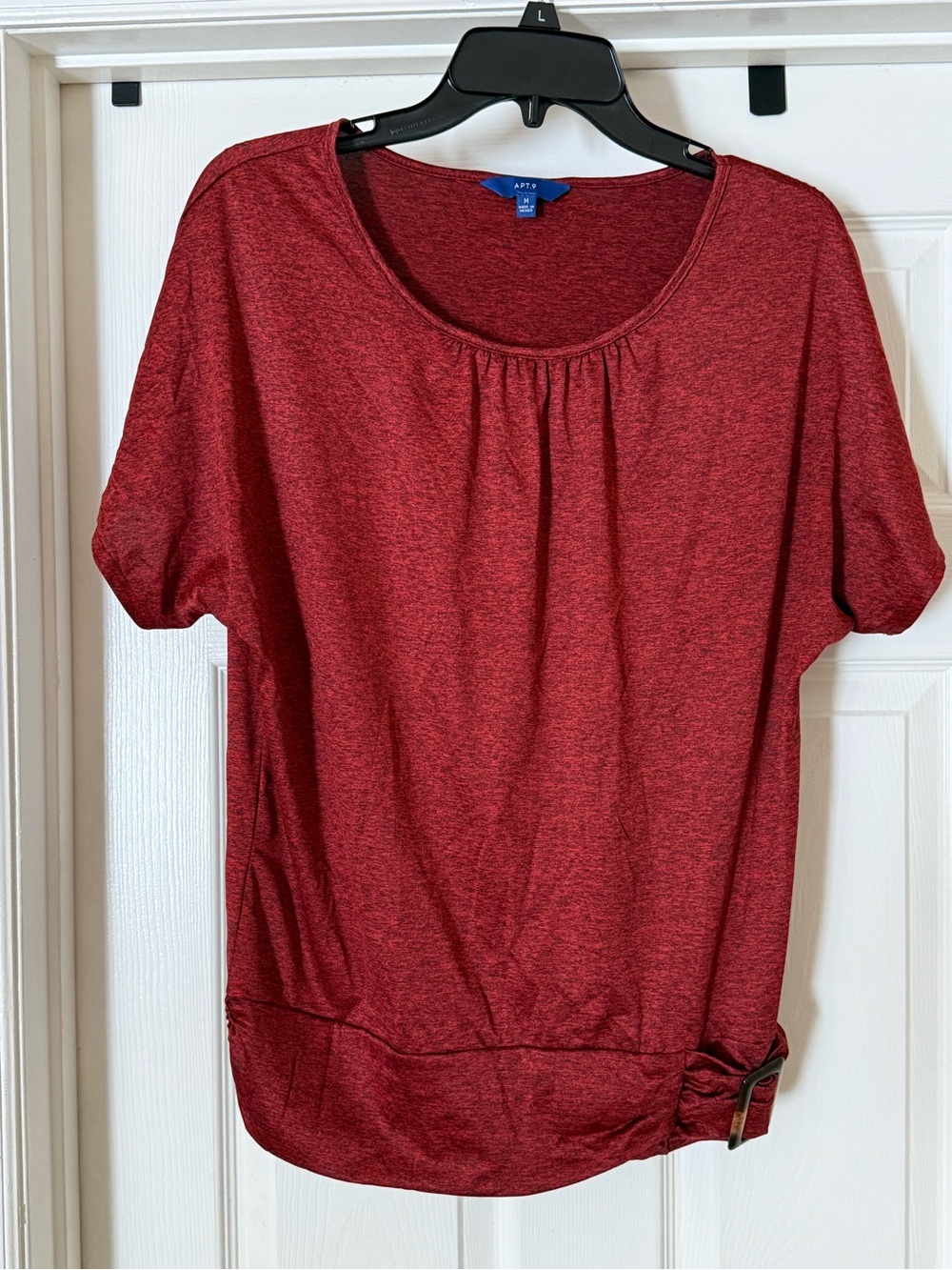 Apt. 9 Heathered Scoop Neck Short Sleeve Top